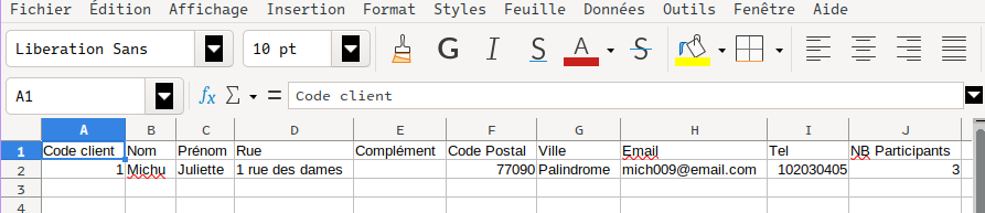 Exporter les participants