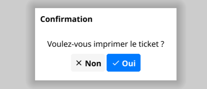 demande de confirmation d'impression