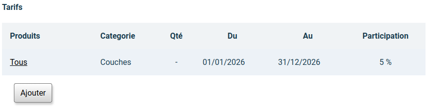 exemple de tarifs spécifiques à un client