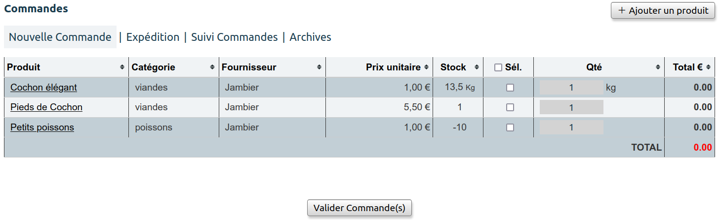 Commandes