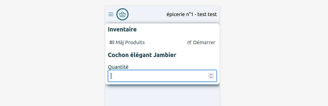 Saisir la quantité