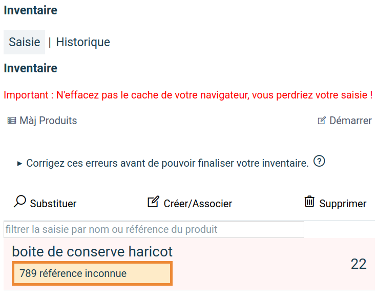 Corriger une référence