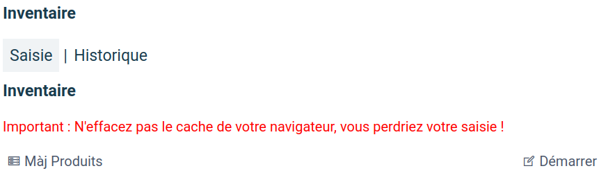synchronisation des données inventaire