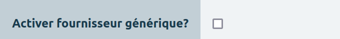 activation du fournisseur générique