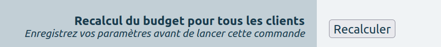 recalcule du budget