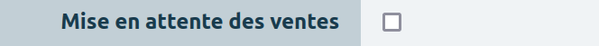 mise en attente des ventes