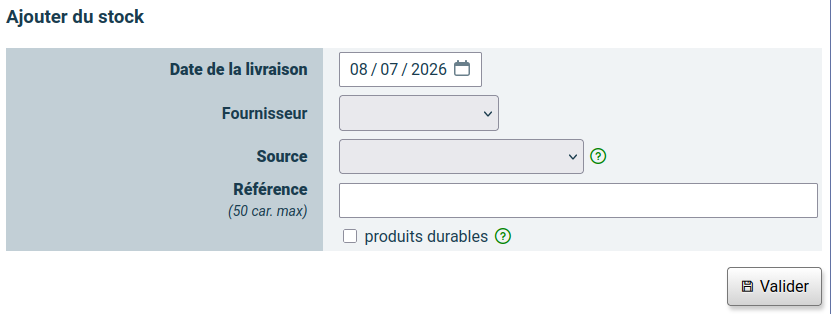 Nouvelle livraison