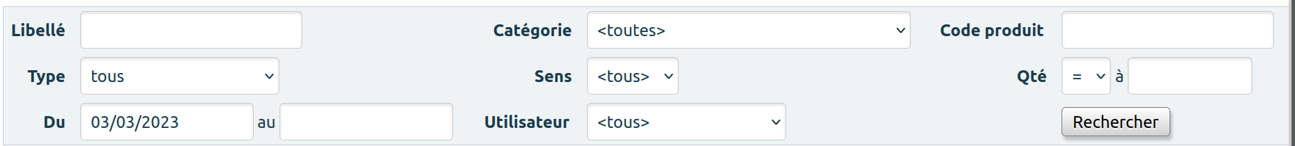 Recherche mouvements