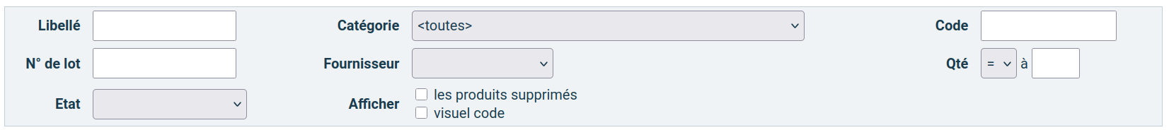 recherche des produits